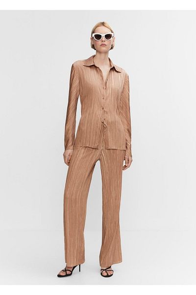 MANGO Woman Pleated satin pants