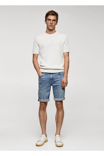 MANGO Man Slim Fit Denim Bermuda Shorts