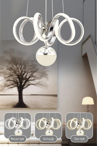 VENON Venus 3-Color Light Modern Chandelier with Dimmer - Living Room Kitchen Closure