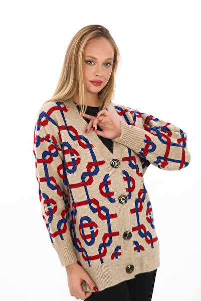 sportiness CARDIGAN DE TRICO DETALIAT TRICOTAT CU BUTONI DE DIMENSIUNE