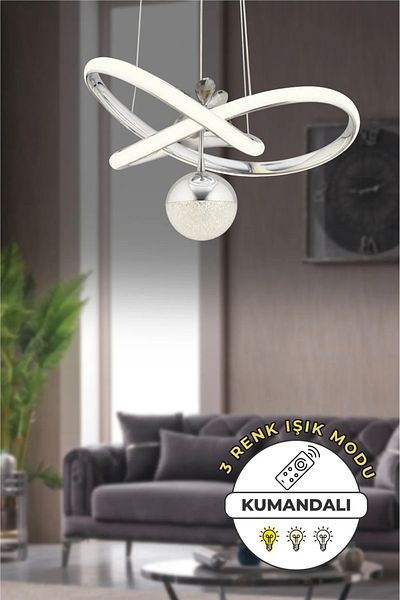 VENON 3 Color Light Controlled Modern Chandelier - Living Room Pendant Lamp Led
