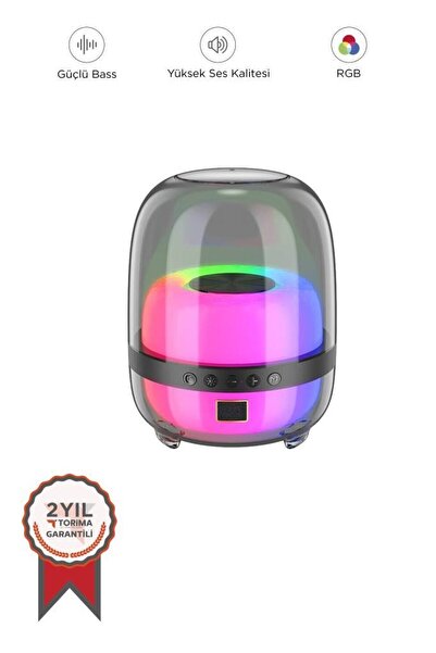 Torima Bluetooth Hoparlör Kablosuz Taşınabilir Rgb Işıklı TWS Speaker BTS-1843 Siyah