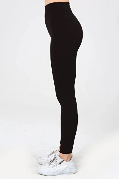 Fit & Fit Tayt Καλσόν με φαρδιά ζώνη με ψηλή μέση που μαζεύει φλις εσωτερικά χειμερινά ραβδωτά καλσόν