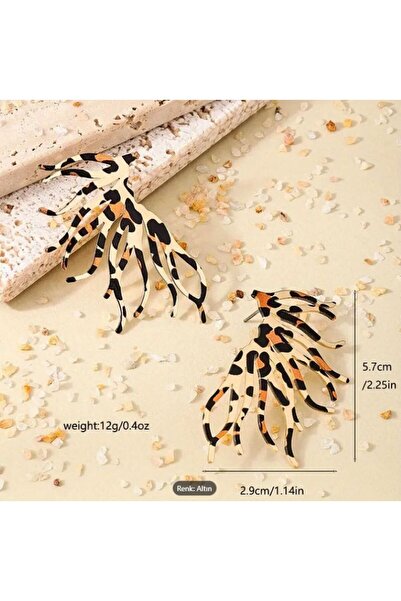 Dgt Luxury Leopard Print Coral Branch Earrings-Ear Pin Material Stainless Steel
