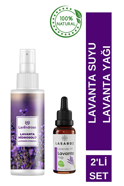 lasaroz Lavanta suyu 100 ml + Lavanta Yağı 20 ml Saç ve Cilt İçin 2'li Set