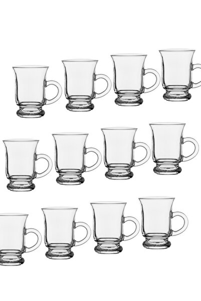 Dania مجموعة من 12 كوب شاي زجاجي شفاف