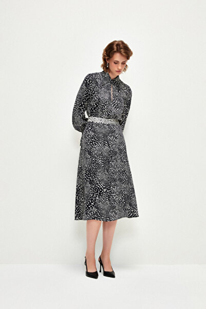 adL Desenli Kloş Etek