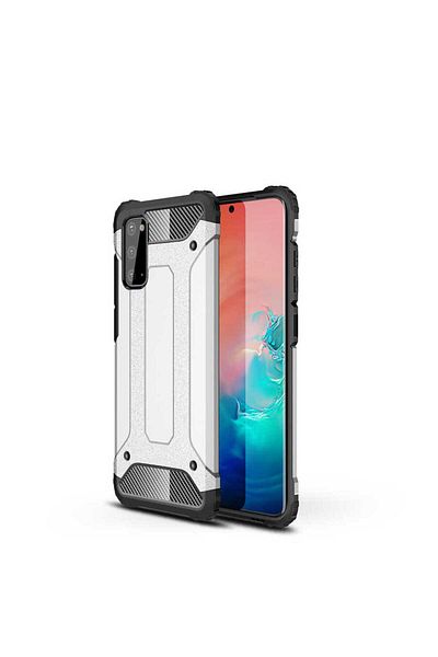 HTstore حافظة Zore Crash من السيليكون المتوافقة مع هاتف Galaxy S20 FE - رمادي