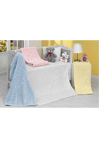 MİNK Mink Blue Baby Blanket - Thick Winter Newborn Blanket