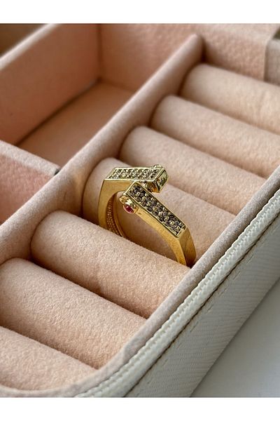 Ressia Steel Baguette Vip Ring