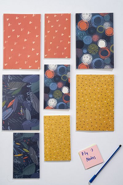 Fly Notes Caiet de școală din seria de cafea din 8 - 64 pagini, 13x20 cm și 10x15 cm