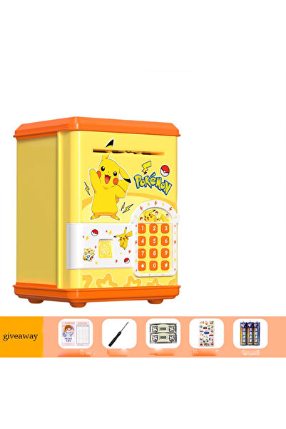 hediyesahibi Şifreli Parmak İzİ Butonlu Sarı ATM Kumbara