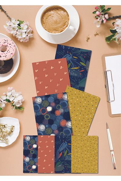 Fly Notes Caiet de școală din seria de cafea din 8 - 64 pagini, 13x20 cm și 10x15 cm