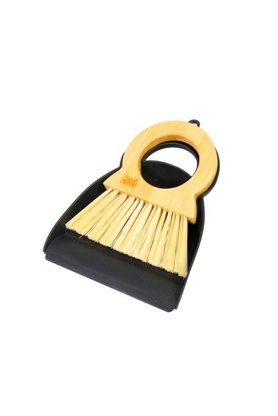 Generic Brand Bamboo Handle 2 in 1 Mini Dustpan and Bamboo Handle Cleaning Brush