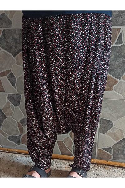 MEŞHUR ŞALVARCI PELİN Elastic Floral Patterned Shalwar for Mother and Teen