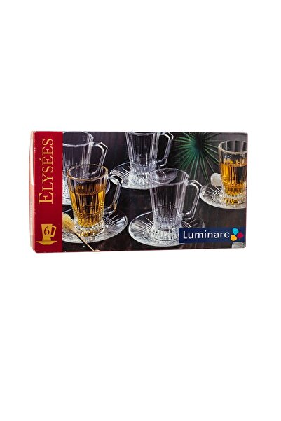 Luminarc French glass tea set of 6 cups and 6 saucers