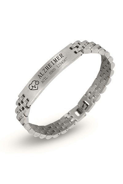 Bd Medical Bracelet - Personal Bracelet - Health Information - Emergency Information - Steel/Silver