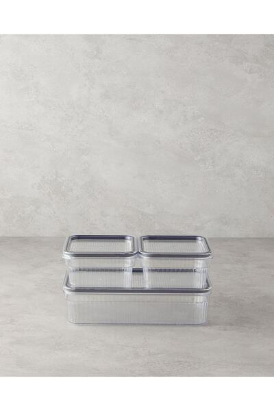 English Home منظم مطبخ بلاستيك فلور 3 قطع 850 مل - 850 مل - 1,80 لتر شفاف