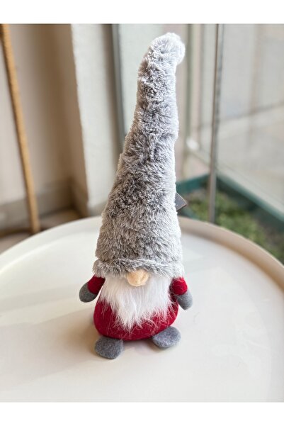 Candlebeedesign Kırmızı Gri Cüce Yılbaşı Süs Dekoratif Obje
