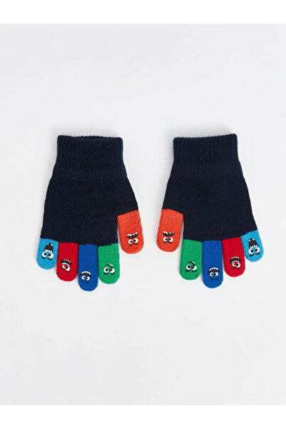 LC Waikiki Lcw Accessories Navy Blue Printed Boys' Gloves