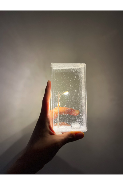 HALL BREATHE Şeffaf Sokak Lambalı Kar Küresi - Güzel ve Hediye Seçeneği