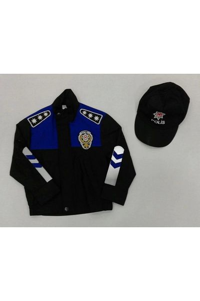 Marka Costum de poliție unisex pentru copii, albastru negru
