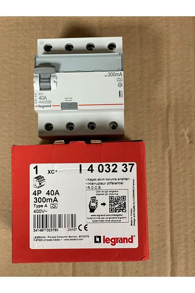 Legrand Legrand Xc3 4X 40A 300Ma Residual Current Protection Switch - Type a 403237