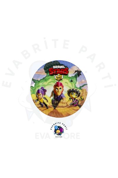 Evabrite Brawl Stars Themed Cardboard Plate 8 Li Birthday Party Set Supplies