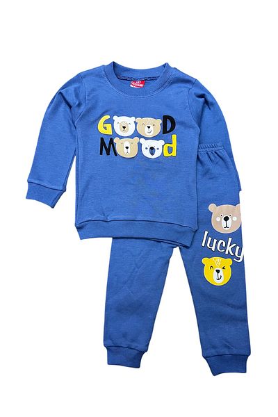 Juniorcocukgiyim Unisex Good Mood Printed Children's Suit