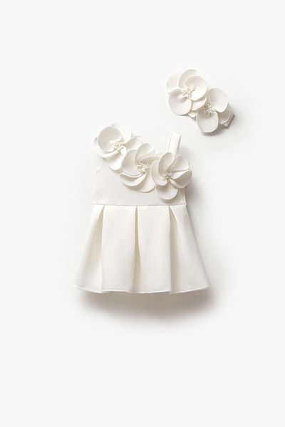 Magu Κοριτσίστικο λευκό ύφασμα κατάδυσης Floral Bandana φόρεμα