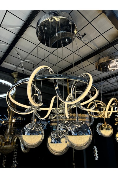 DEKORLİVE Kuzey Küre Toplu 3 Renk Kuamandalı led avize