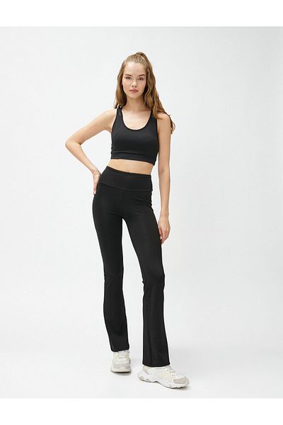 Koton Sport-Leggings mit spanischem Bein und normaler Taille