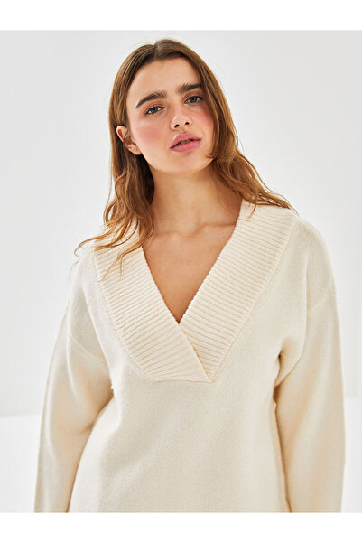 LC Waikiki V Yaka Oversize Kadin Triko Kazak - W4KE23Z8