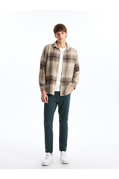 LC Waikiki Casual Calip Men's Long Sleeve Plaid Shirt - W4Ie60Z8