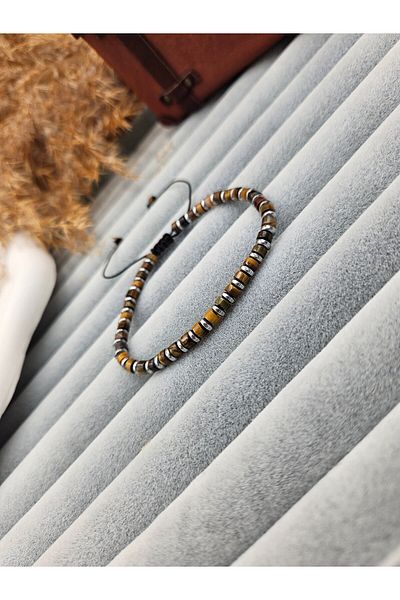 AURA Natural Stone Men's Bracelet Turtle Eye (Power/Capacity Stone)