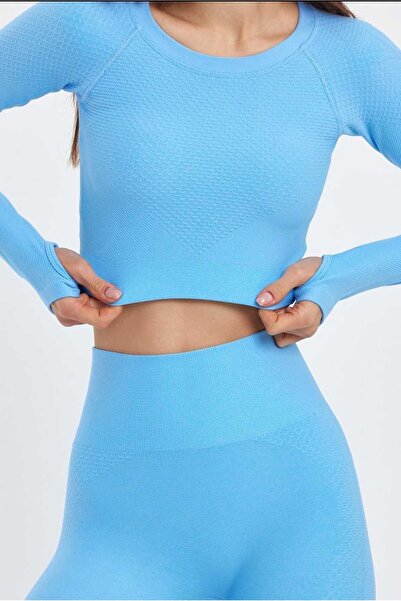 zyc Спортивний комплект з високою талією, безшовними лосинами з візерунком у вигляді сот і бюстгальтером з довгими рукавами