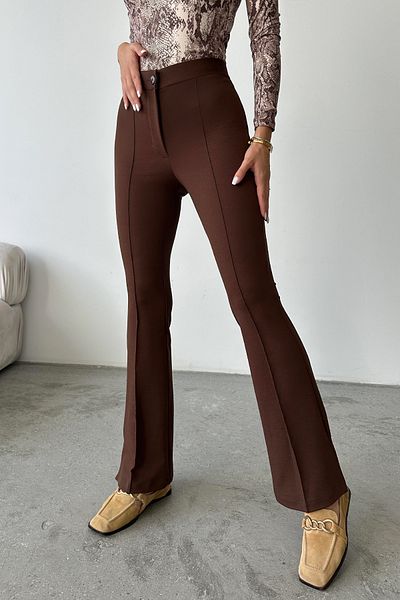 güneş butik High Waist Chestnut Palazzo Trousers