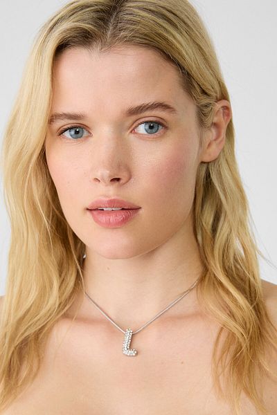 Stradivarius Bright Stone Letter-Tip Necklace