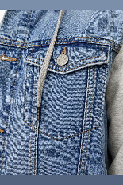 Jack & Jones Чоловіча джинсова куртка з капюшоном - Jean