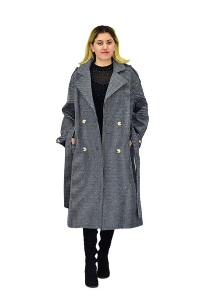 Misselens Women's Striped Long Stamp Coat Bgl-St04118