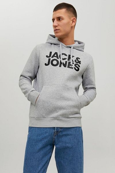Jack & Jones Jack&Jones Men's Sweatshirt - Long Sleeve, Logo 3979 Grey/Grey 13W42JJECORP