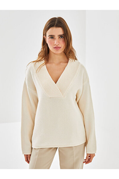 LC Waikiki V Yaka Oversize Kadin Triko Kazak - W4KE23Z8