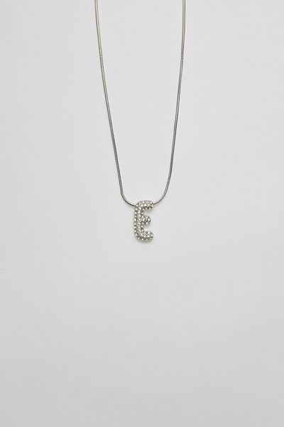 Stradivarius Bright Stone Letter-Tip Necklace