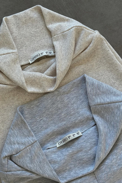 Pretty Room Kadın Gri Fitilli Triko Pantolon