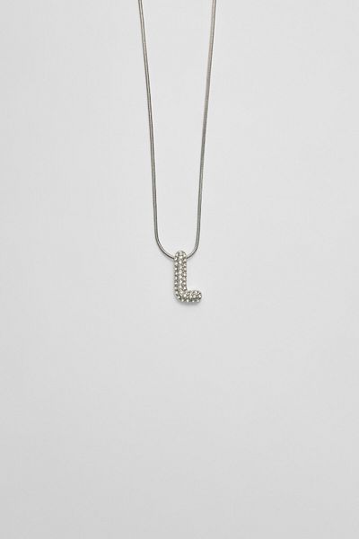 Stradivarius Bright Stone Letter-Tip Necklace