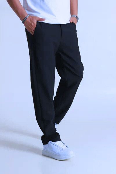 BayBayan Men's Flexible Comfortable Pipe Leg Lycra Fabric School Pants