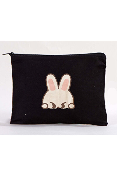 Boom town Black Rabbit Makeup Bag - Raw Cloth Pen Holder Box