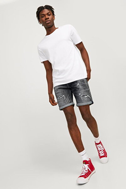 Jack & Jones Slim Fit Gri Erkek Denim Şort JJIRICK JJBLAIR SHORTS GE 402 SN