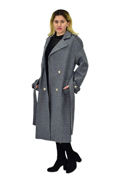 Misselens Women's Striped Long Stamp Coat Bgl-St04118