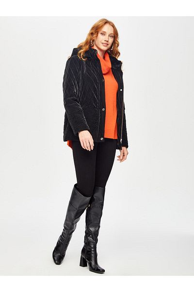 Faik Sönmez Fur Hooded Quilted Coat 00083-1
